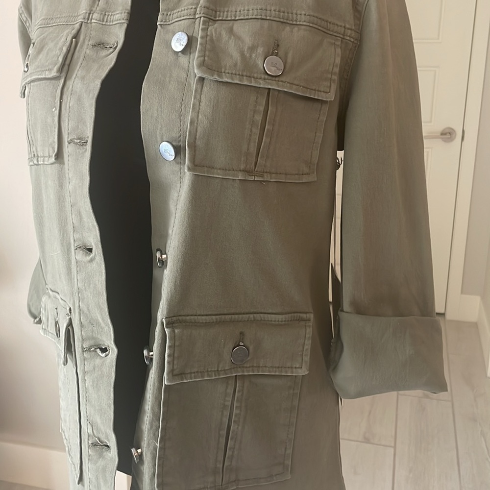 1822 Denim Military Utility Jacket Olive Green Size S NWT - Picture 12 of 14